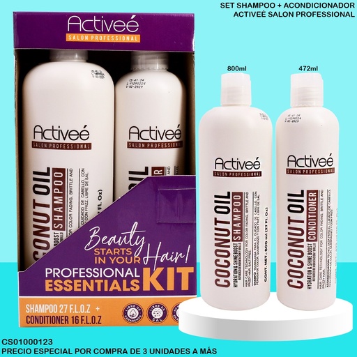 [CS01000123] KIT SHAMPOO(27OZ)+ACOND ACTIVEÉ(16OZ) COCONUT OIL 40093C/KI1021-001
