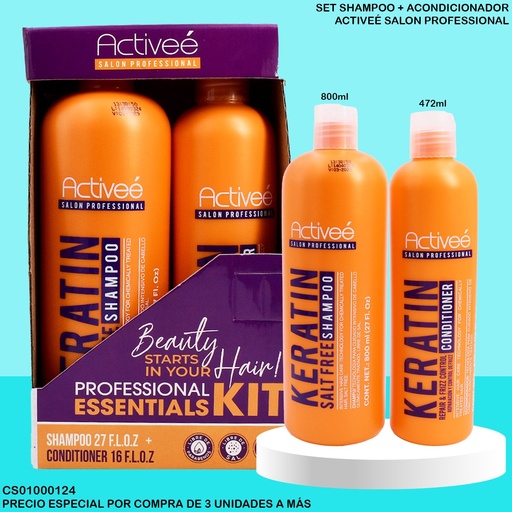 [CS01000124] KIT SHAMPOO(27OZ)+ACOND ACTIVEÉ(16OZ) KERATIN 40093KE/KI1021-001
