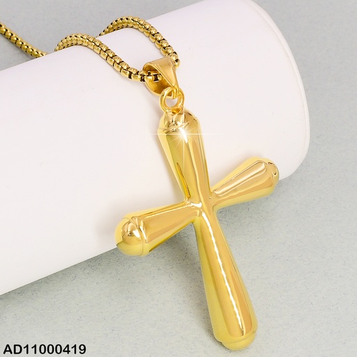 [AD11000419] DIJE CRUZ LISA ANCHA EXTREMOS VD080624-106T