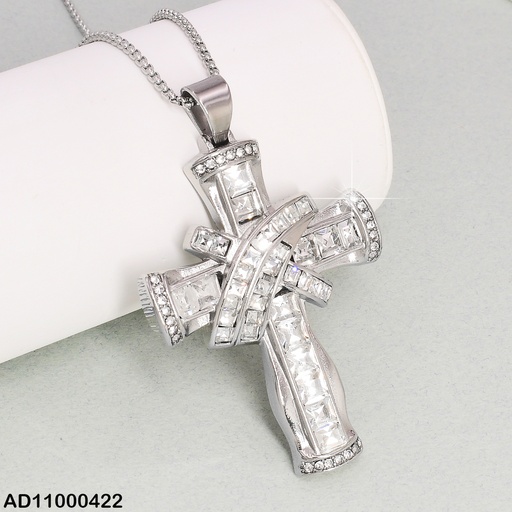 [AD11000422] DIJE VARON CRUZ PLATEADA C/ZIRCONIAS⬜ VD080628-106T