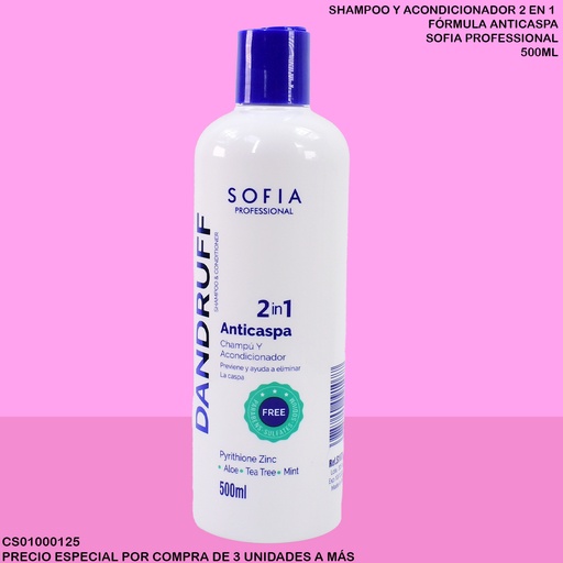 [CS01000125] SHAMPOO SOFIA 500ML ANTICASPA 2EN1 500ML S1071-1