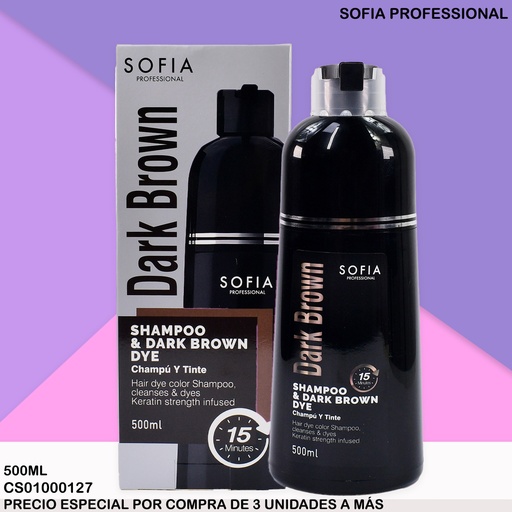 [CS01000127] SHAMPOO TINTE CAFE OSCURO SOFIA 500 ML S132B