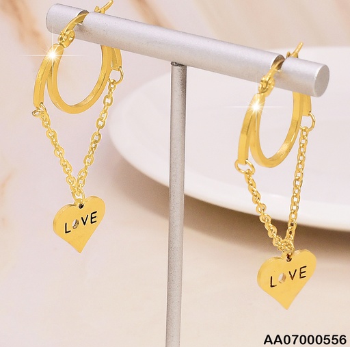 [AA07000556] ARGOLLA C/CADENA EN "V" DIJE CORAZON"LOVE" 1394