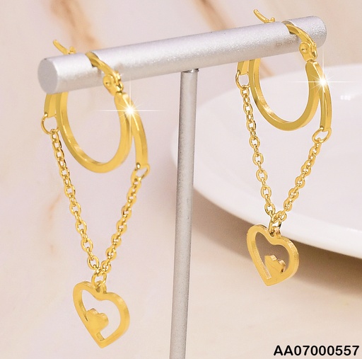 [AA07000557] ARGOLLA C/CADENA EN "V" DIJE CROQUI CORAZON C/💛1395