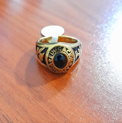 [AA02000124] ANILLO ACERO PIEDRA NEGRA