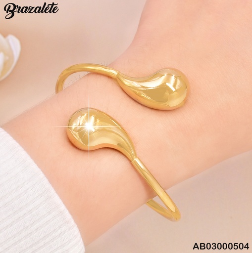 [AB03000504] BRAZALETE GOTAS LISAS EN EXTREMOS BA186-45