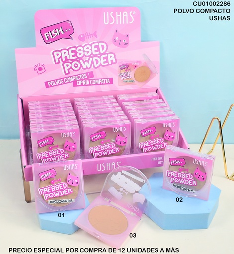 [CU01002286] POLVO COMPACTO GATITO  MOD.UF029 A