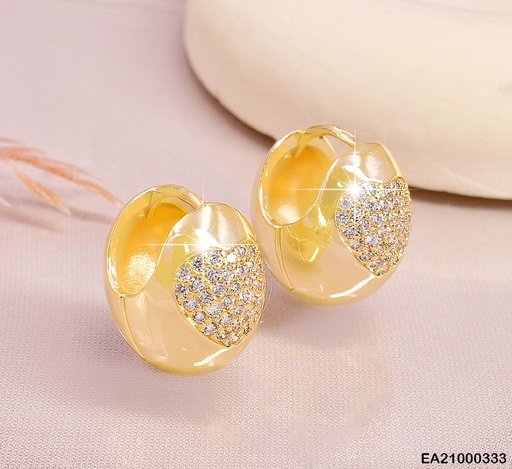 [EA21000333] ARGOLLAS INFLADAS/HUECAS C/CORAZON ZIRCONIAS PQ EE873-3