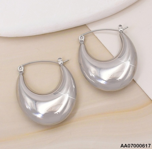 [AA07000617] ARGOLLAS PLAT.OVAL.INFLADAS 14*25MM (PALITO LARGO)EA797-1