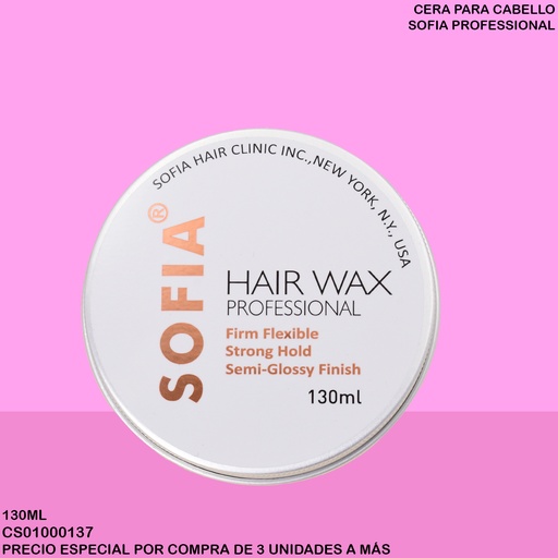 [CS01000137] CERA PARA CABELLO SOFIA 130ML S110A(GRIS/BLANCA)