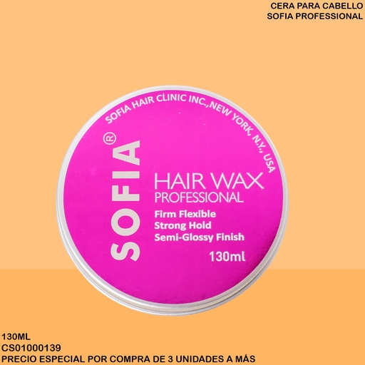 [CS01000139] CERA PARA CABELLO SOFIA 130ML S110B (FUCSIA)