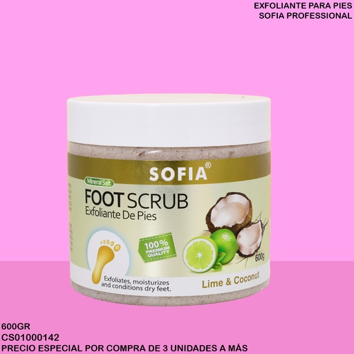 [CS01000142] EXFOLIANTE PARA PIES SOFIA LIME&COCONUT 600GR S403C