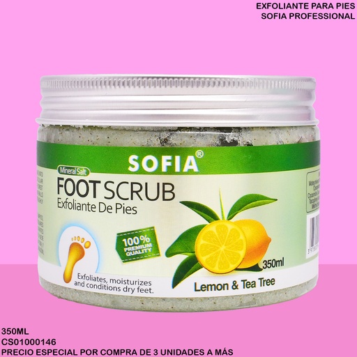 [CS01000146] EXFOLIANTE PARA PIES SOFIA LEMON & TEA TREE 350ML.