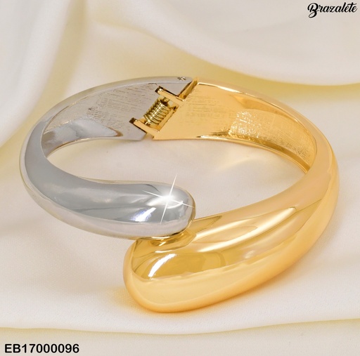 [EB17000096] BRAZALETE GRUESO EXTREMOS ENCONTRADOS PLAT/DOR BE219-269