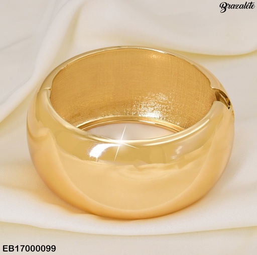 [EB17000099] BRAZALETE DOR  ANCHO LISO OVALADO MOD. BE214-269