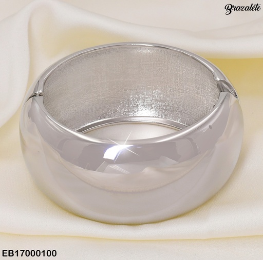 [EB17000100] BRAZALETE PLAT. ANCHO LISO OVALADO MOD. BE215-269