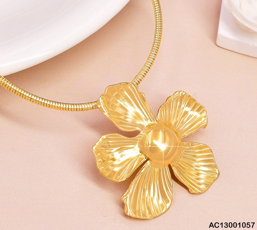 [AC13001057] CADENA COLA RATON DIJE FLOR GR PETALOS RAYADOS CA360-45