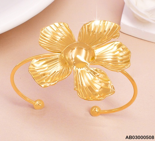 [AB03000508] BRAZALETE FLOR GR PETALOS RAYADOS BA195-45