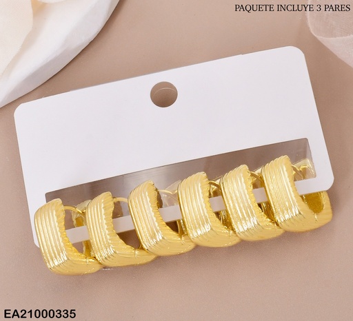 [EA21000335] CARTON 3 PARES ARGOLLAS A RAYAS EE520-3