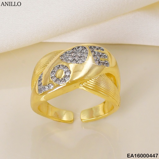[EA16000447] ANILLO ANCHO EN X PALABRA LOVE ZIRC. F5945-794