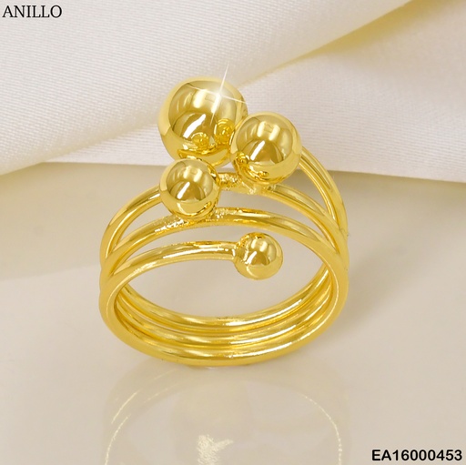 [EA16000453] ANILLO DOR (4) PELOTAS DIFERENTE TAMAÑO K4614-672