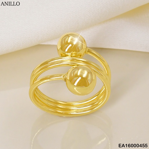 [EA16000455] ANILLO DOR 2 PELOTAS ENCONTRANDOSE K4739-672