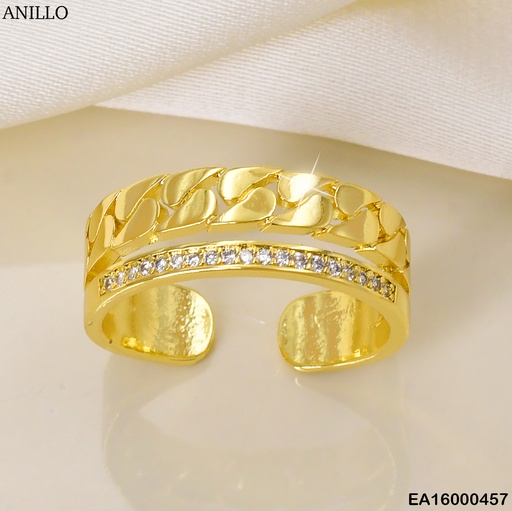[EA16000457] ANILLO DOR ENTRELAZADO ZIRC PARTE SUPERIOR K4617-672