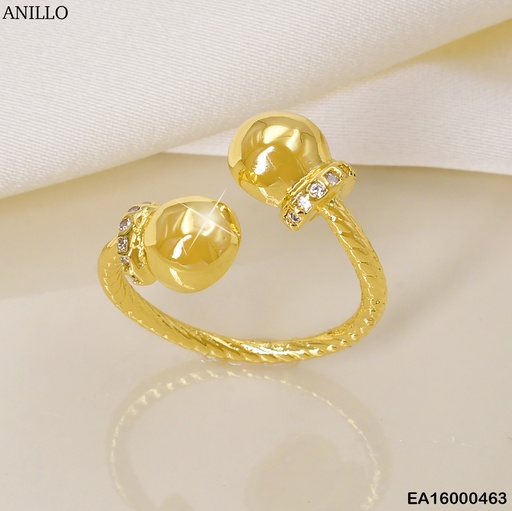 [EA16000463] ANILLO DOR AJUSTABLE 2 MEDIA PELOTA ENCONTRADAS K4109-672