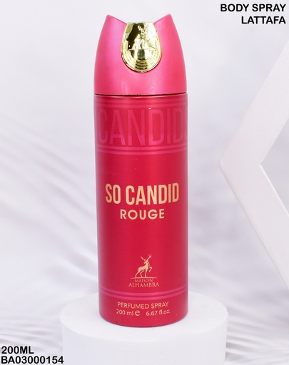 [BA03000154] BODY SPRAY SO CANDID ROUGE MAISON ALHAMBRA 200ML