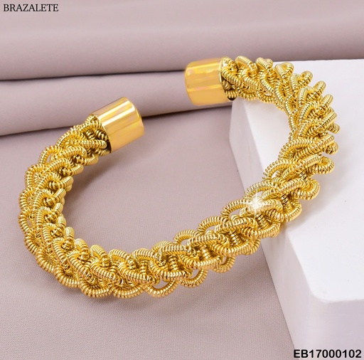[EB17000102] BRAZALETE DOR. AJUSTABLE  ENTRELAZADOS K4362-212