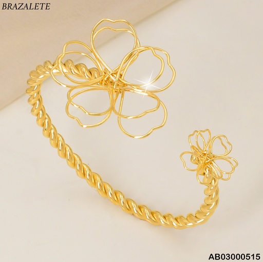 [AB03000515] BRAZALETE TORNEADO FLORES EXTREMOS BA211-45