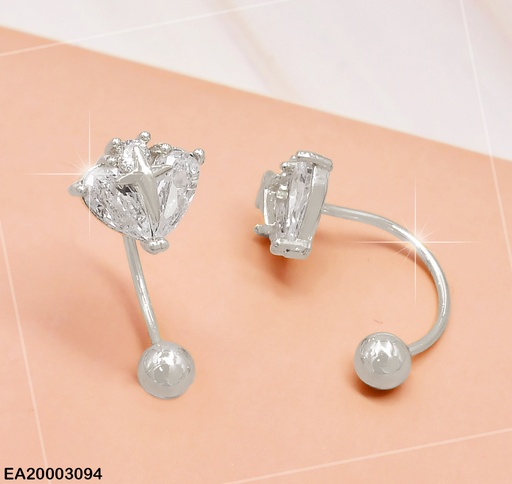 [EA20003094] ARETES PLAT.TELEFONO CORONA - CRUZ PELOTITA EE964-3