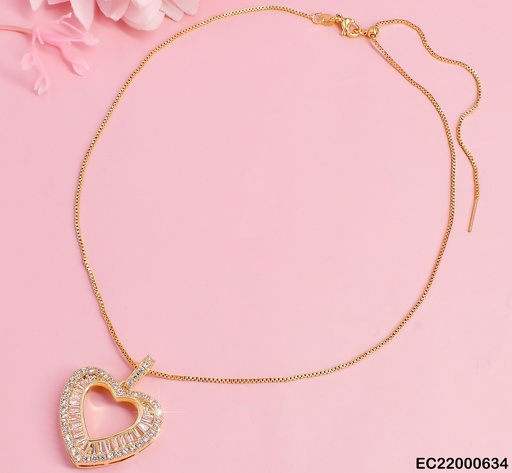 [EC22000634] CADENA FINA DIJE CROQUI ANCHO CORAZON C/ZIRC. CE124-6