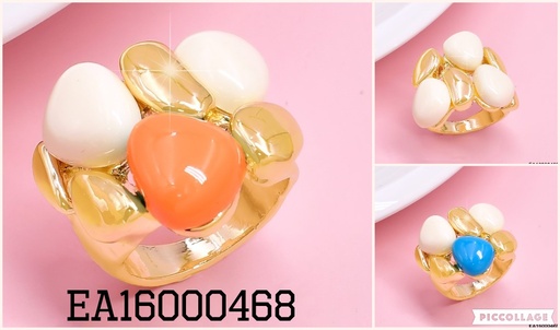 [EA16000468] ANILLO DORADO C/PIEDRAS BLANCAS /COL SURTIDOS RE092-9