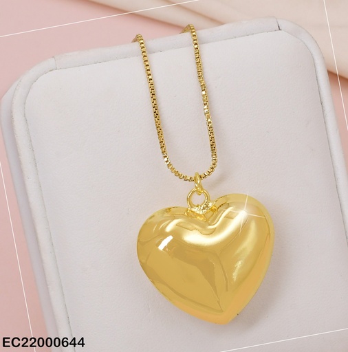 [EC22000644] CADENA DOR CORAZON INFLADO PORTA DIJE RD/DELG. F5089-334