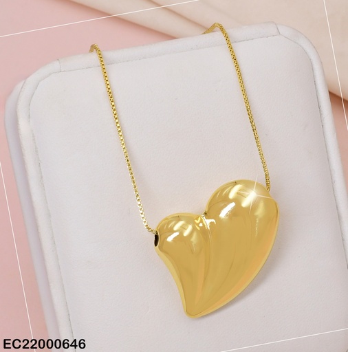 [EC22000646] CADENA DIJE CORAZON INFLADO IRREGULAR LINEA CENTRO F5090-334