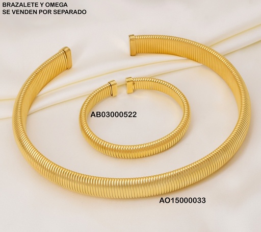 [AB03000522] BRAZALETE DORADO RAYAS HORIZONTALES BA206-45