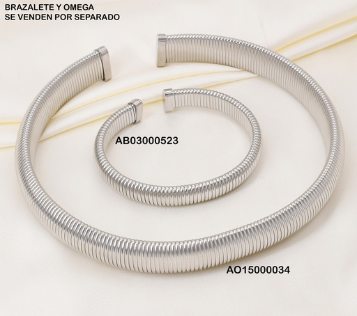 [AB03000523] BRAZALETE PLATEADO RAYAS VERTICAL BA207-45