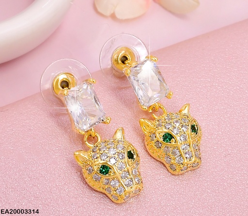 [EA20003314] ARETES ZIRC.RECTANGULO VERT. C/PUMA OJOS VERDES EE1201-132