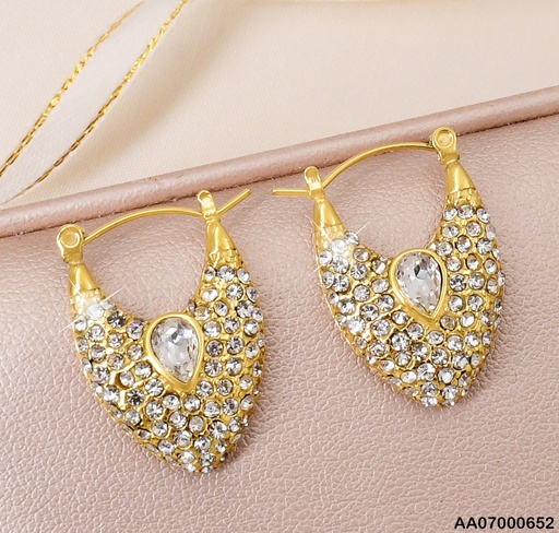[AA07000652] ARGOLLAS OVALADOS C/ZIRCONIAS-GOTA KE113809