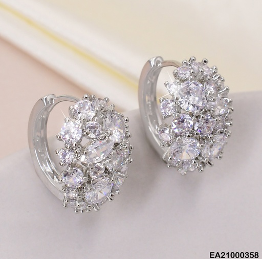 [EA21000358] ARGOLLAS PLAT OVALO ZIRC RD EE948-3