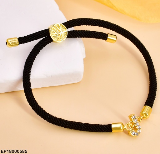 [EP18000585] PULSERA NEGRA LETRA "J" ZIRC. BE258-5