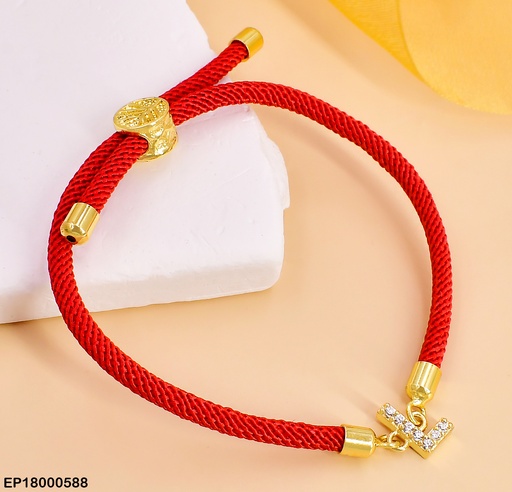 [EP18000588] PULSERA ROJA LETRA "L" ZIRC. BE261-5
