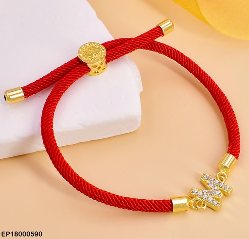 [EP18000590] PULSERA ROJA LETRA "M" ZIRC. BE263-5