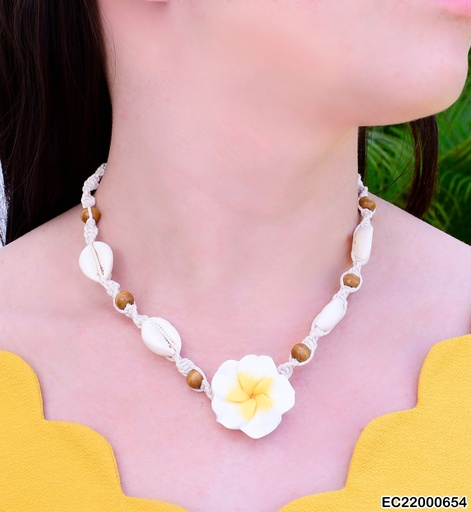 [EC22000654] COLLAR TEJIDO C/CONCHITAS-SACUANJOCHE CE166