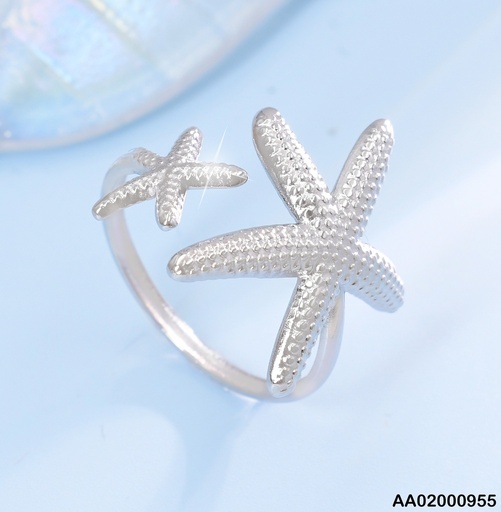 [AA02000955] ANILLO PLAT AJUSTABLE ESTRELLA GR/PEQ RA542-311