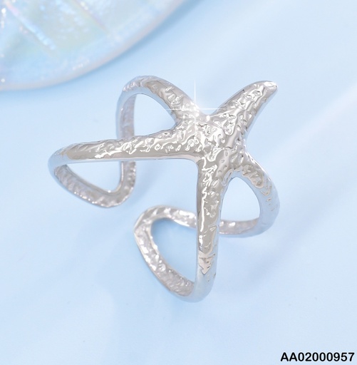 [AA02000957] ANILLO PLAT ESTRELLA DOBLE LINEA CORRUGADA RA546-311