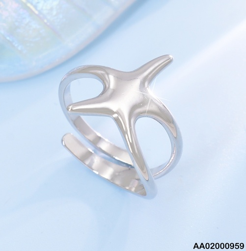 [AA02000959] ANILLO PLAT ESTRELLA LISA/ 1 LINEA EN UN LADO/2 LINEAS LADO OPUESTO RA534-311