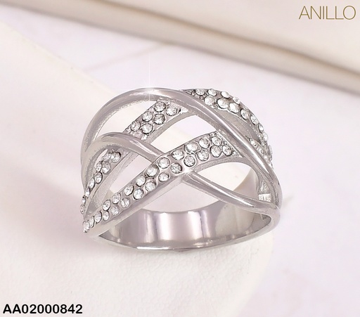[AA02000842] ANILLO PLAT CURVAS LISAS Y ZIRC ENTRELAZADAS EN CENTRO RA220-305