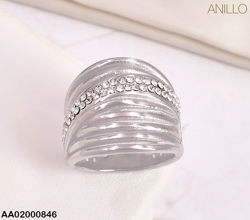 [AA02000846] ANILLO PLAT LINEAS LISAS/1 LINEA  ZIRC CENTRO RA228-305